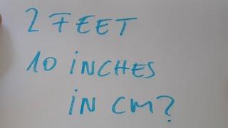 2 feet and 10 inches in cm?