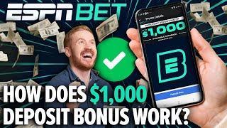 How Does ESPN Bet $1,000 Deposit Bonus Actually Work? ESPN Bet Promo Code & Deposit Match Explained!