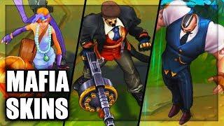 All Mafia Gangster Skins Spotlight Braum Graves Jinx Miss Fortune Twitch (League of Legends)