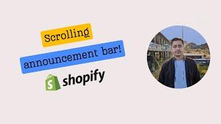 Add scrolling announcement bar in shopify store  | Shopify marquee | moving announcement bar