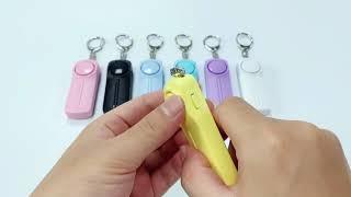 130 DB LED AAA Battery Lady Self Defense Personal Alarm Keychain