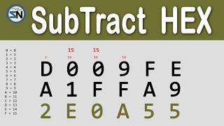 How to Subtract Hexadecimal the easy way.  Step-by-step instructions.