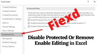 How To Disable Protected Or Remove Enable Editing Button In Excel Office 2016 | Disable Protected
