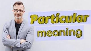 Particular | Meaning of particular