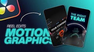 Motion Graphics for Reel Edits in DaVinci Resolve (Tutorial)