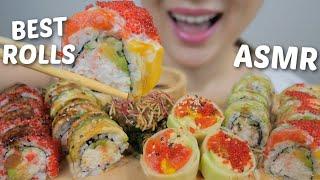 ASMR *THE BEST SUSHI ROLLS My Top favourites No Talking Relaxing Eating Sounds | N.E Let's Eat