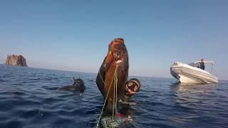 Deep spearfishing in Stromboli: Ruggero Gilletti