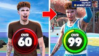 LAMELO BALL BUILD 60 OVR to 99 OVR in 1 VIDEO (No Money Spent + No MyCareer)