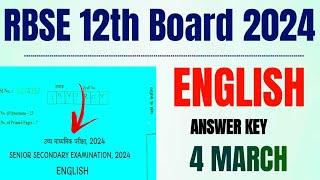 rbse board 12th english paper solution 2024, class 12 rbse board exam 2024 english paper answer key