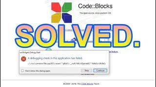 Code Blocks - "A debugging check..." Error