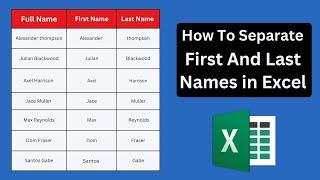 how to separate first and last names in excel | separate first and last name in excel