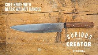 #32 Chef Knife with Black Walnut Handle - DIY Curious Creator