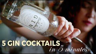 Learn How to Make: FIVE Classic Gin Cocktails in FIVE Minutes