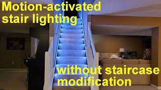 Motion activated LED stair lighting... without staircase modification!