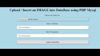 How to Upload / Insert an IMAGE into DataBase using PHP Mysql