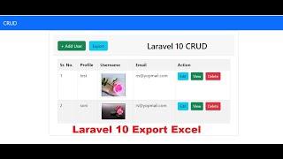 Laravel 10  Export/Import Data To Excel Part -1 Export laravel 10 table data | Laravel  tutorial