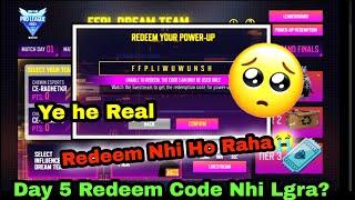 FFPL Day 5 Redeem Code problem |  FFPL Day 5 Redeem Code nahi lag raha | FFPL Redeem Code Problem