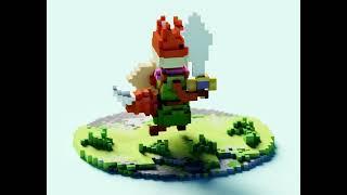 True Voxel Animation - Tunic Run cycle (Fan art)