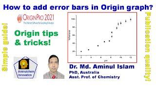 How to add error bars in origin graph