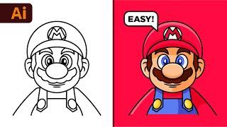 Adobe Illustrator Tutorial - How to Create Super Mario Character Vector