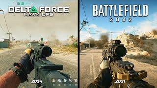 Delta Force: Hawk Ops vs Battlefield 2042 - Details and Physics Comparison