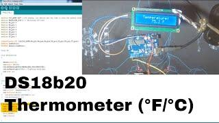 Measure Temperature with DS18b20 + Arduino + LCD (°C/ °F)