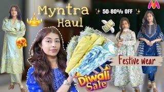 *HUGE* Myntra Kurta Sets Haul  Fetive Wear | Myntra Diwali sale | Anvaya Sharma #myntra #ethnicwear