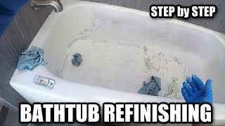 BEFORE & AFTER | How to REPAIR and Reglaze a Bathtub | Remove Paint from a Bathtub | DP Tubs