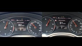 Audi A6 3.0 TDI 245 PS vs. 3.0 BiTDI 313 PS - Launch Control Acceleration Sound 0-100 km/h | APEX