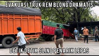 Evakuasi Truk Rem Blong Tabrak Warung Dramatis, Detik Detik Sling Lepas di Sitinjau Lauik