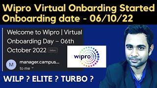 Wipro virtual Onboarding started | Wipro Onboarding 6th october 2022 } No pjp