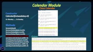 Calendar Module – Python 3.5