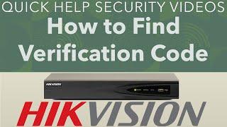 Hikvision NVR How to Find App Verification Code