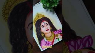 Maa durga painting with brush pen || Shubh Navratri || #shorts