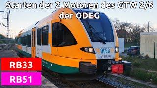 Starten der zwei GTW 2/6 Motoren (Baureihe 646) der ODEG