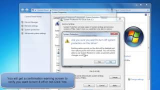 HOW TO DISABLE OR ENABLE SYSTEM RESTORE IN WINDOWS 7