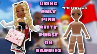 Playing ROBLOX Baddies but ONLY using Pink Spiked Purse‼️‼️ (lol this was funny)#roblox #baddies