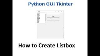 Listbox in Tkinter | Python Tkinter GUI Tutorial part9