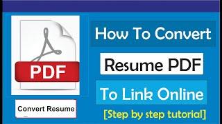 How to Convert Resume Pdf to Link