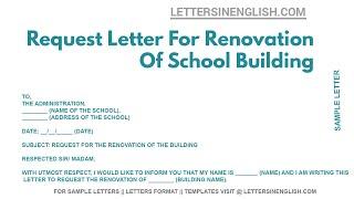 Request Letter For Renovation Of School Building - Sample Letter For School Building Renovation