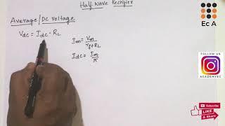 #117 Average voltage (DC Voltage) of Half wave rectifier // EC Academy