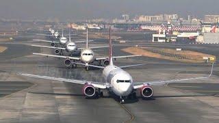 Non-stop 8 Planes take off in around 8 minutes at Mumbai International Airport