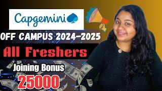 Capgemini Hiring||BSC IT/CS & BCA 2024 hiring|*Software Developer*Tester+Full time opportunity