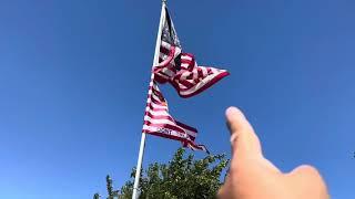 Replacing a torn American flag.#usa #flags #flagpole #america #repair #donttreadonme #oldglory #