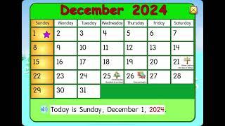 Starfall Calendar December 2024