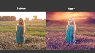 Photoshop CC Tutorial - Add Dramatic Sunset Outdoor Editing