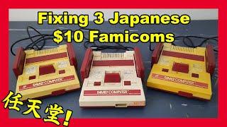 Fixing three $10 Junk Famicom Nintendo Systems from Japan