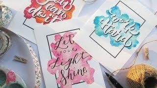 How To: DIY Easy Watercolor Background and Calligraphy