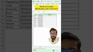 Whatsapp Link in Excel‼️ #exceltips #exceltricks #shortvideo #shorts #excelformulas