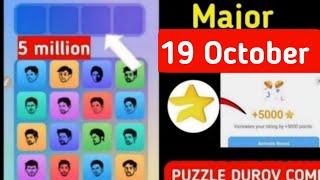 19 October Major puzzle durov Solved Today | Major Daily combo card 19 October Major puzzle durov